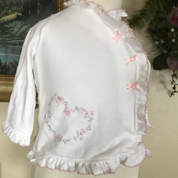 Little Me Ruffle Bow Heart Cardigan - Picture 6 of 6